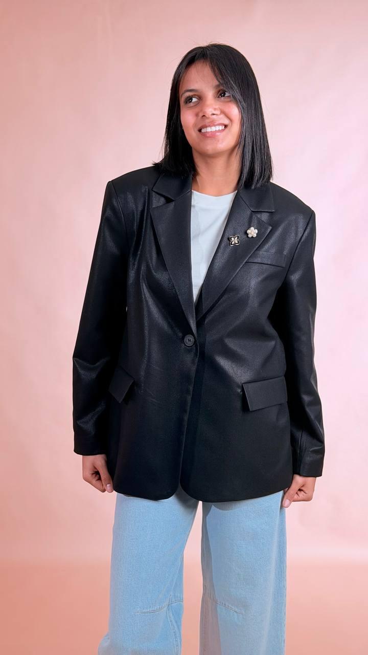 HAVE ONE Blazer lamè JGE-P113 NERO 
