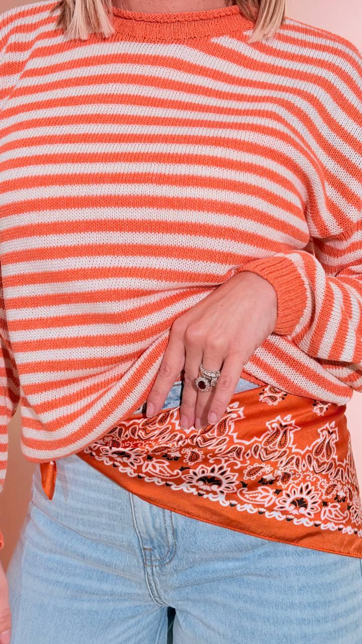 TENSIONE IN Maglia rigata 26355 ARANCIO 