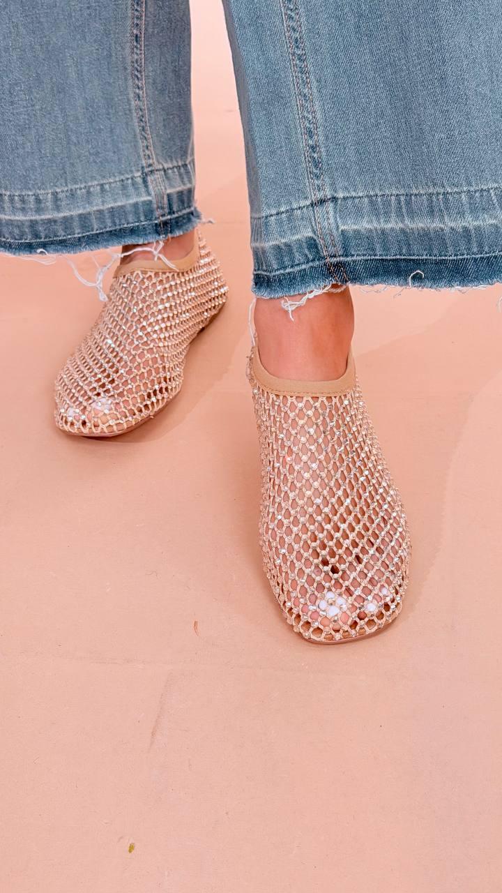 OVYE Ballerina in rete con strass VERNICA444 ORO 