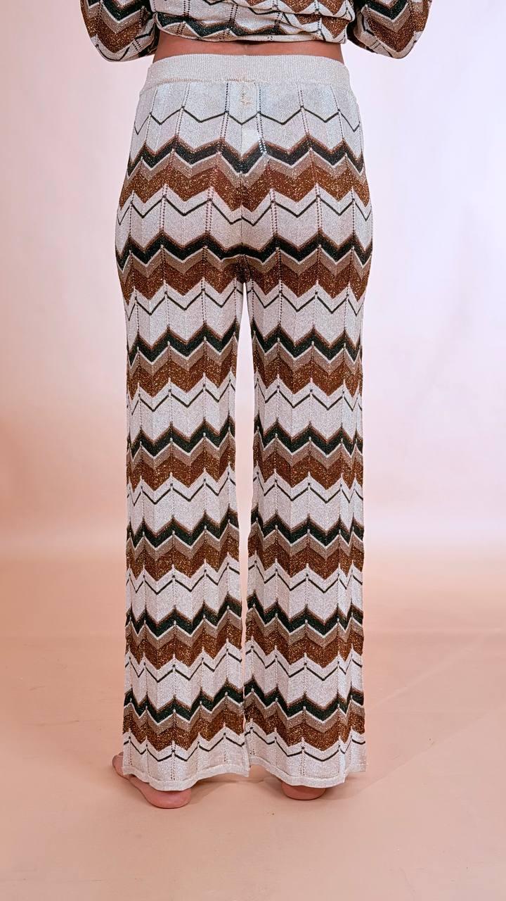 SOUVENIR Pantalone zigzag Z39R0165 BRONZO 