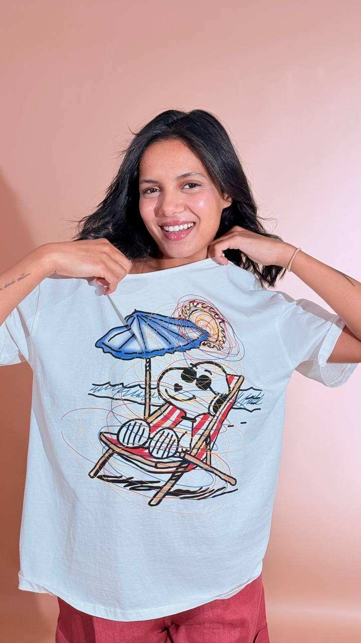 SOUVENIR T-shirt snoopy D39N1743 BIANCA 