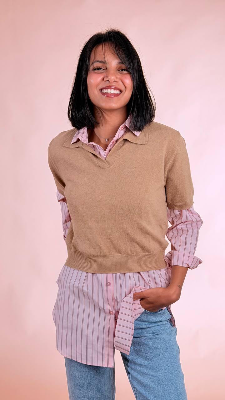 SOYA CONCEPT Camicia rigata 41554 ROSA 