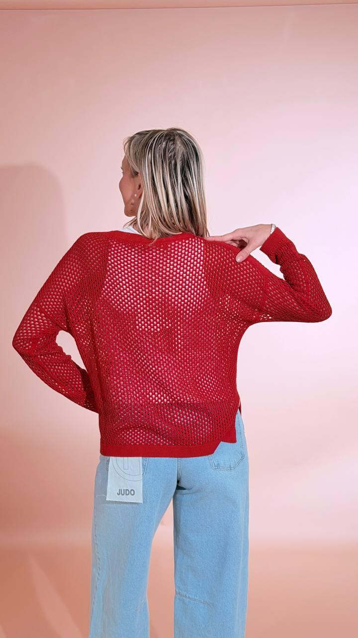 KONTATTO Maglia traforata 3M1529CN ROSSO 