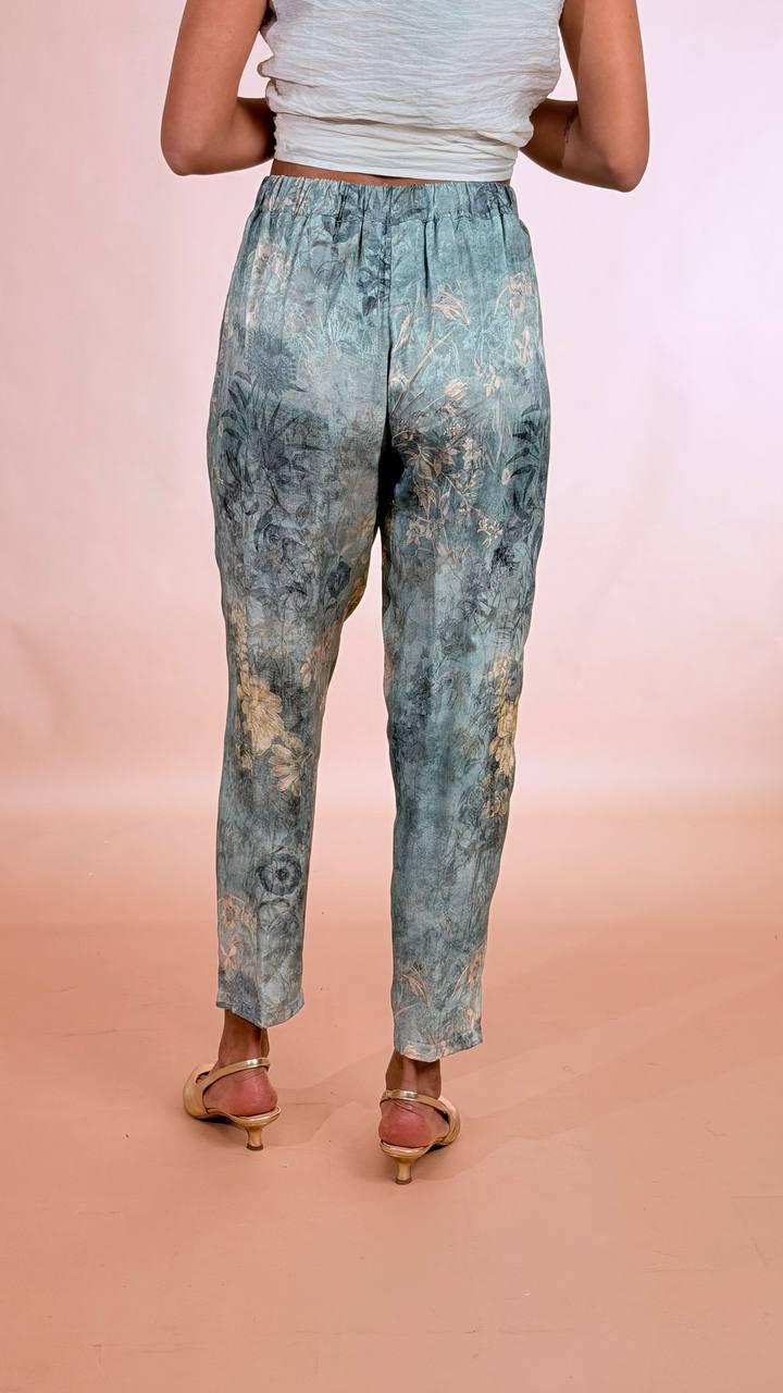 SOUVENIR Pantalone japan scivolato D39N0281 VERDE ACQUA 