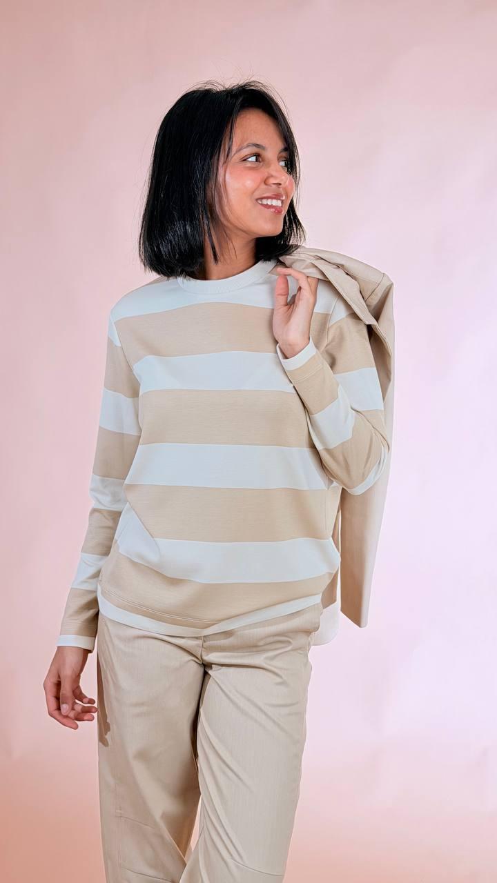 SOYA CONCEPT Felpa rigata 27422 SAND 