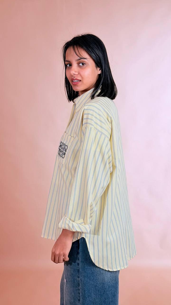 MOTEL Camicia rigata S26C521 GIALLO 