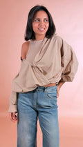 LEVA Camicia palloncino CHF8683 BEIGE 
