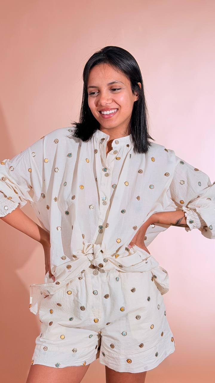 SOUVENIR Camicia specchietti S39M0362 PANNA 