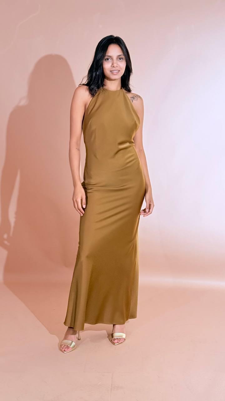 SILENCE Keira dress AB4040 BRONZO 