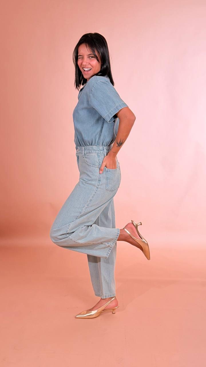 HAVE ONE Jumpsuit denim mezza manica YGZ-Q004 DENIM 