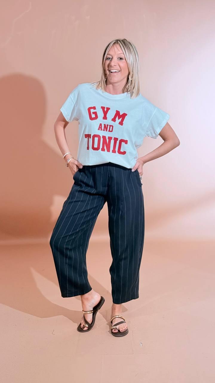 LEVA T-shirt scritta gym&tonic FIT30241 ROSSO 