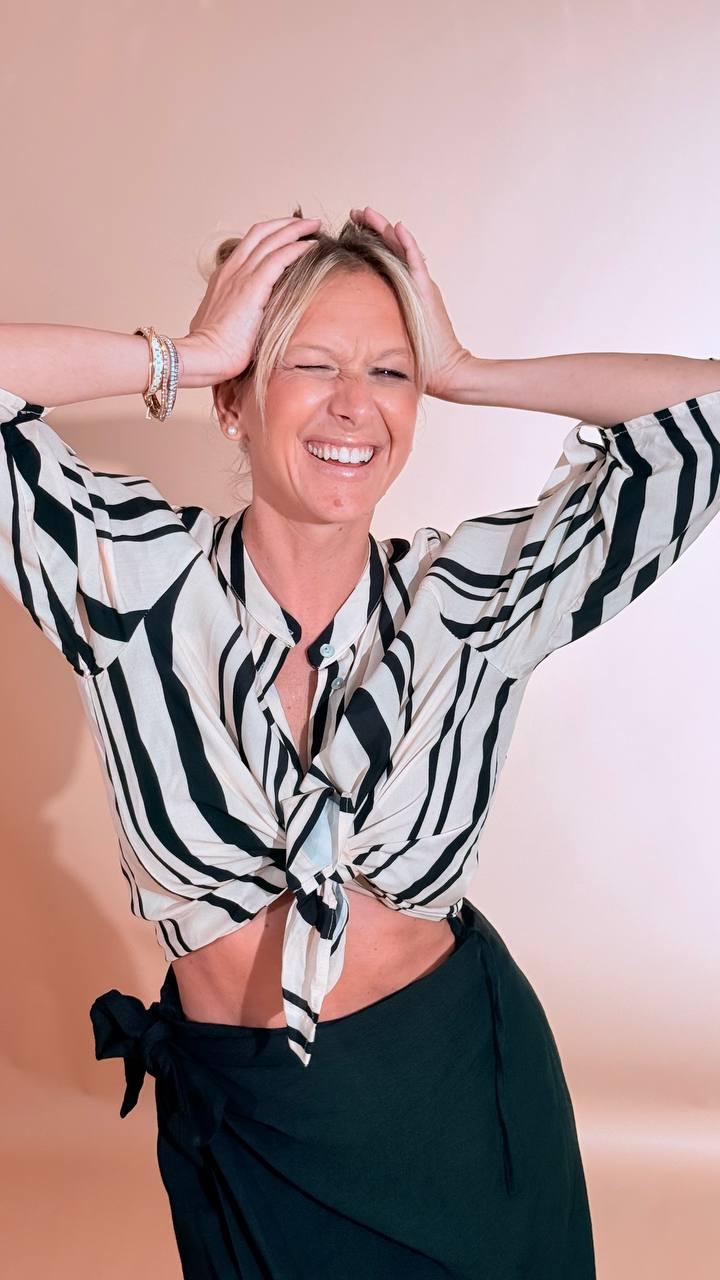 HAVE ONE Camicia rigata CMA-Q403 NERO 