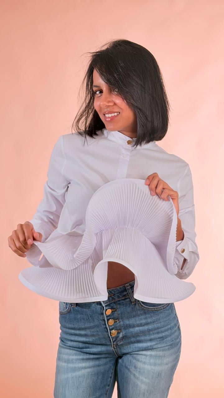 FRACOMINA Camicia rouge crop FR26ST6038W697F9 BIANCO 