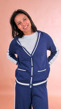 FRACOMINA Cardigan in maglia con cappuccio FJ26ST8002K41801 BLU 