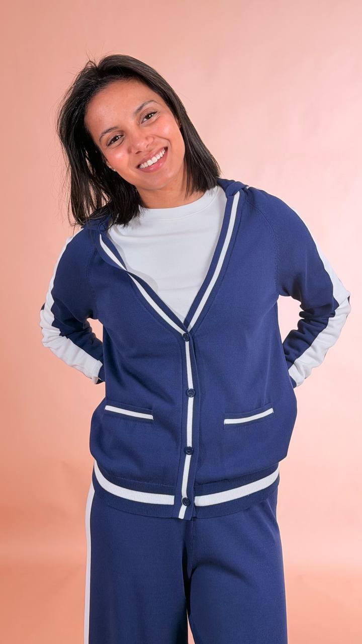 FRACOMINA Cardigan in maglia con cappuccio FJ26ST8002K41801 BLU 