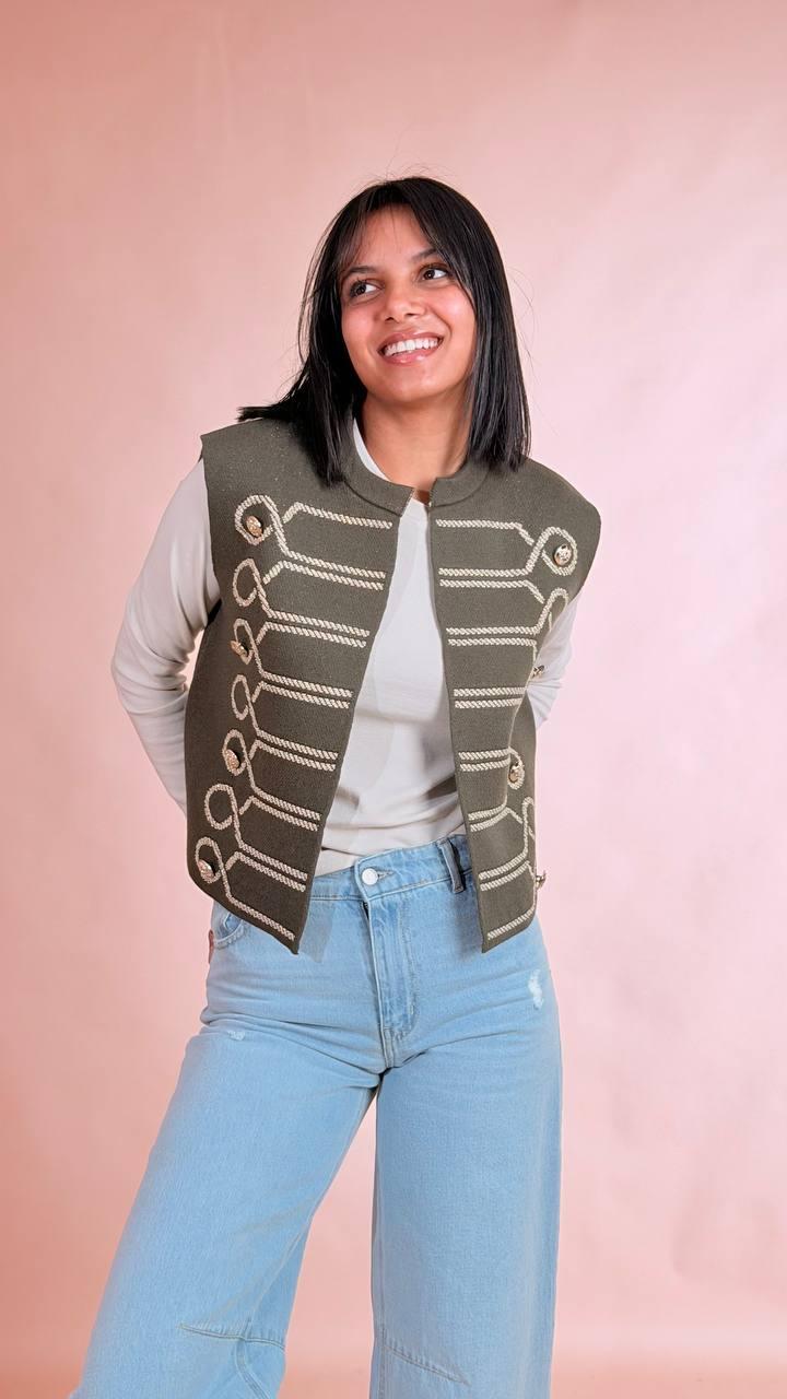 MOTEL Gilet napoleone P6HMG21A414 VERDE 