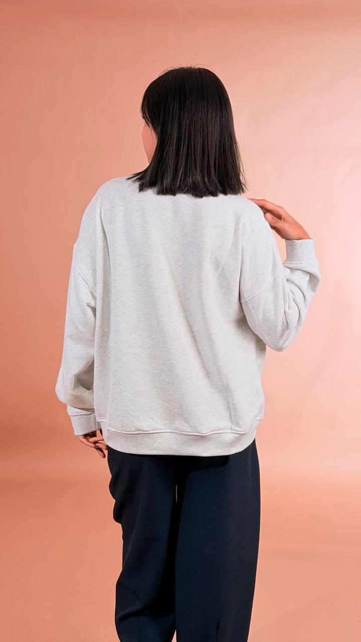 HINNOMINATE Felpa paricollo over HMABW02458 GRIGIO MELANGE 