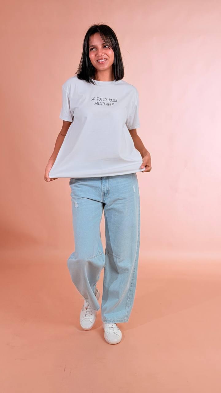 LEVA T-shirt se tutto passa salutamelo 100T F1 BIANCO 