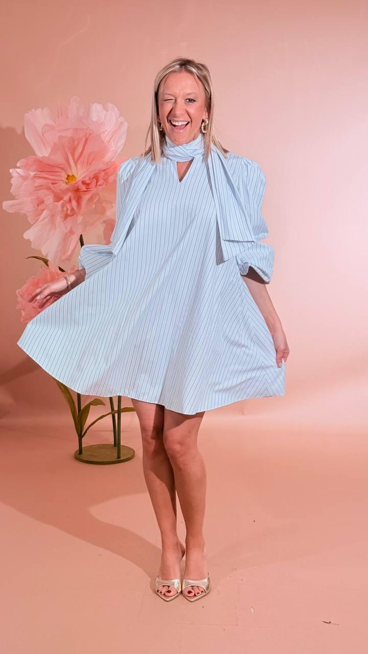 GLAMOROUS Abito fiocco AN5532 AZZURRO 