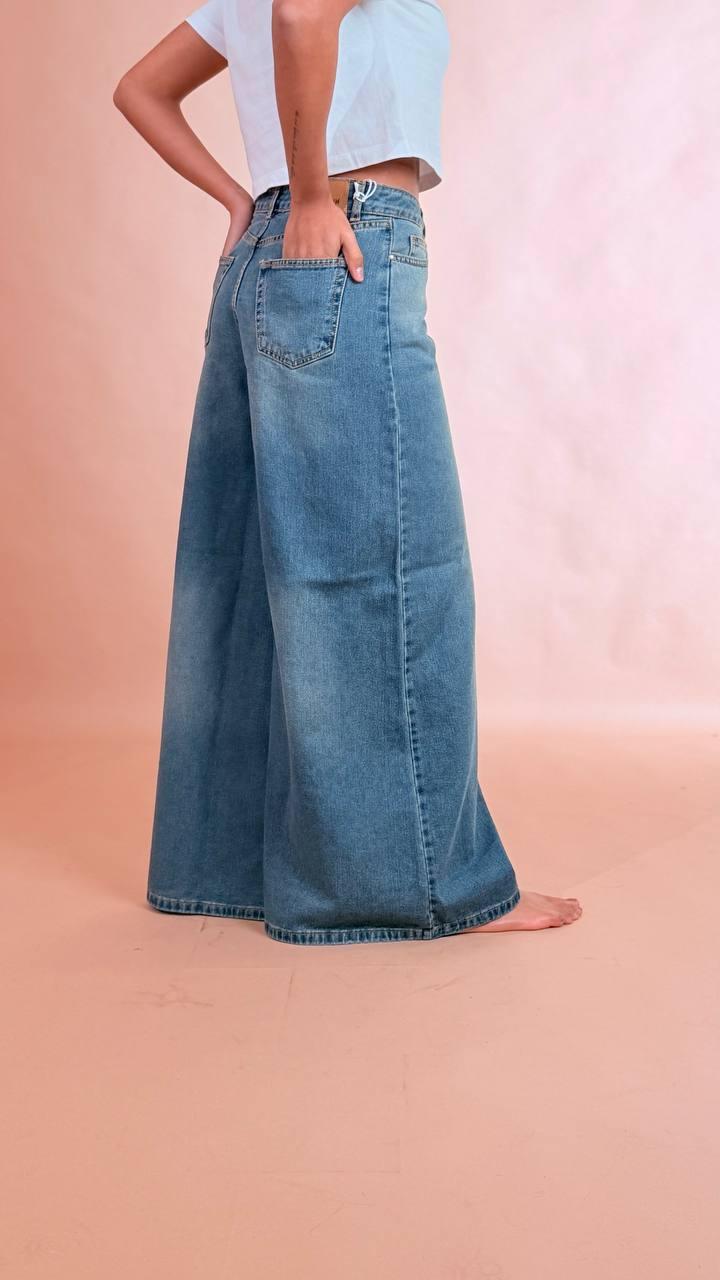 GODSAVEDENIM Pantagonna gamba ampia GEMMA DENIM 
