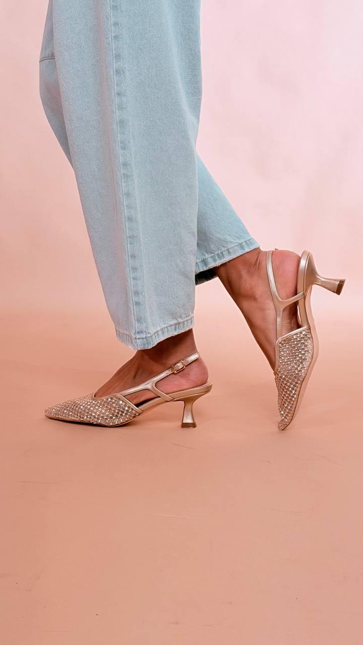OVYE Décolleté oro con strass GGGD397 ORO 