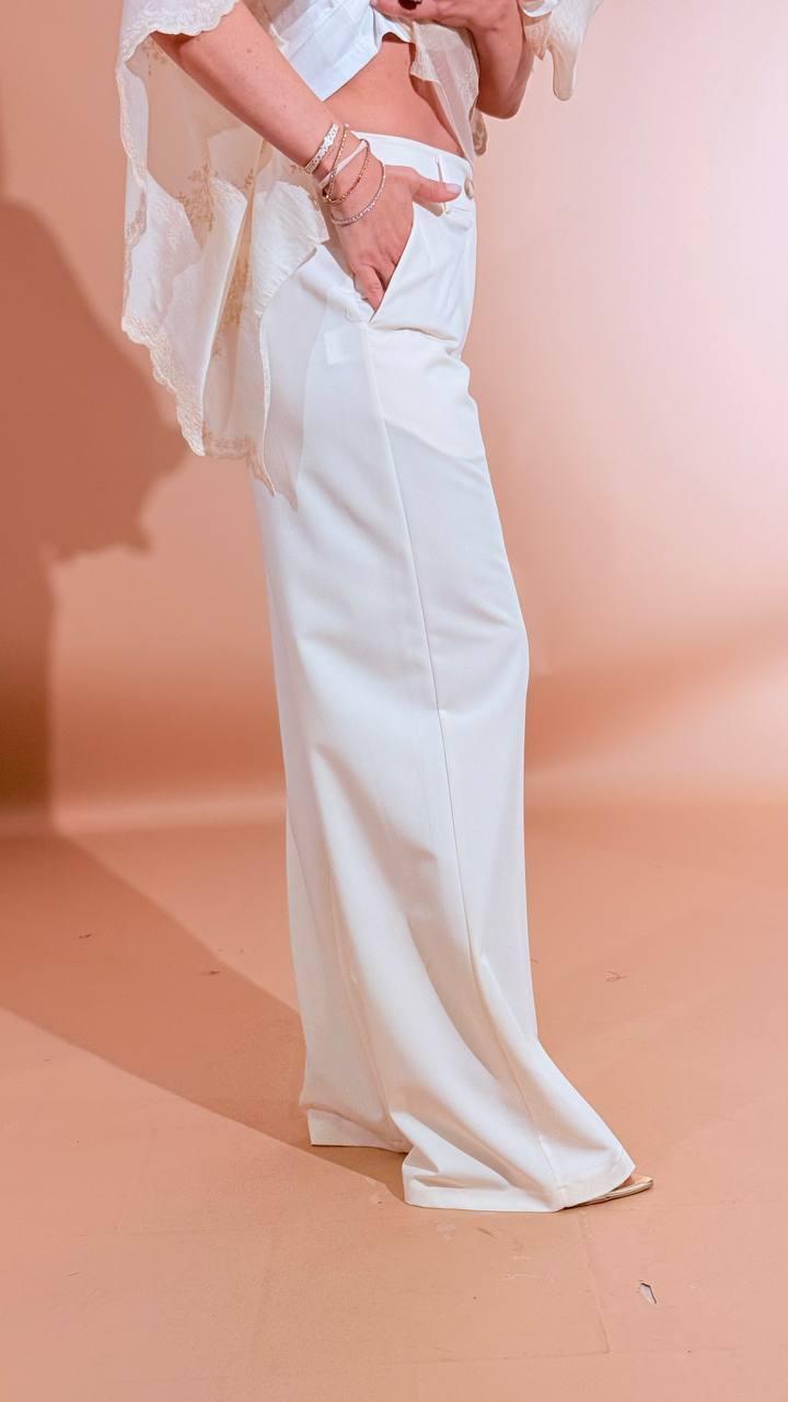 HAVE ONE Pantalone palazzo PVE-Q374 BURRO 