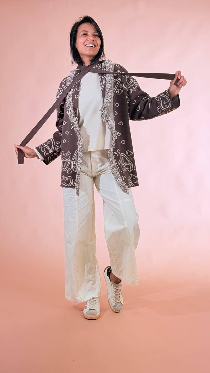 KONTATTO Cardigan bandana 3M1589C MORO 