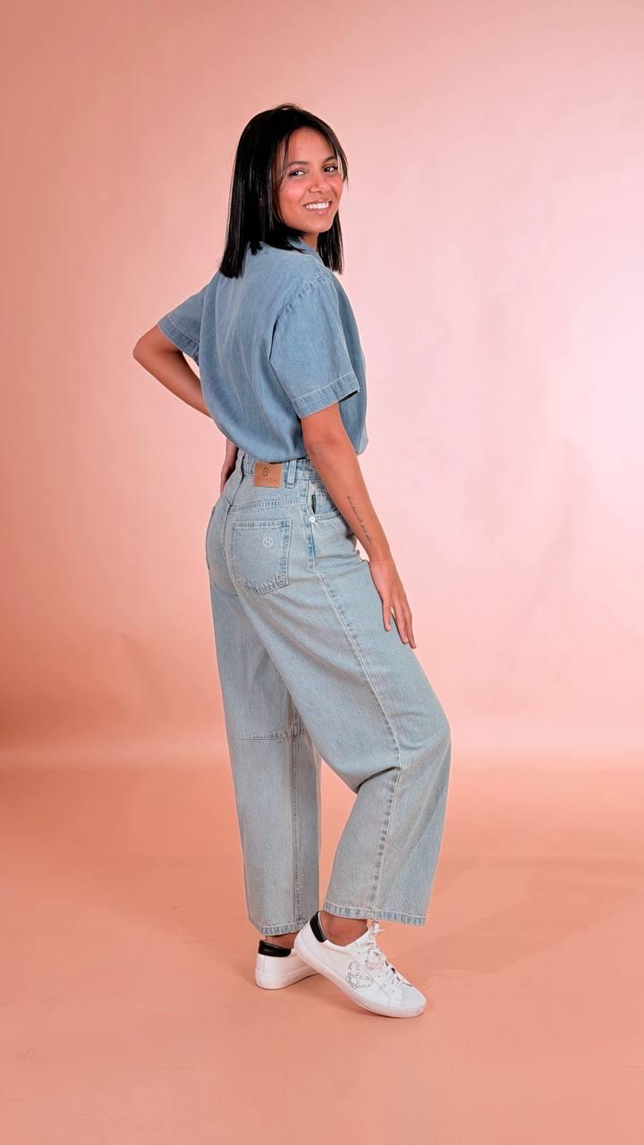 HAVE ONE Jumpsuit denim mezza manica YGZ-Q004 DENIM 