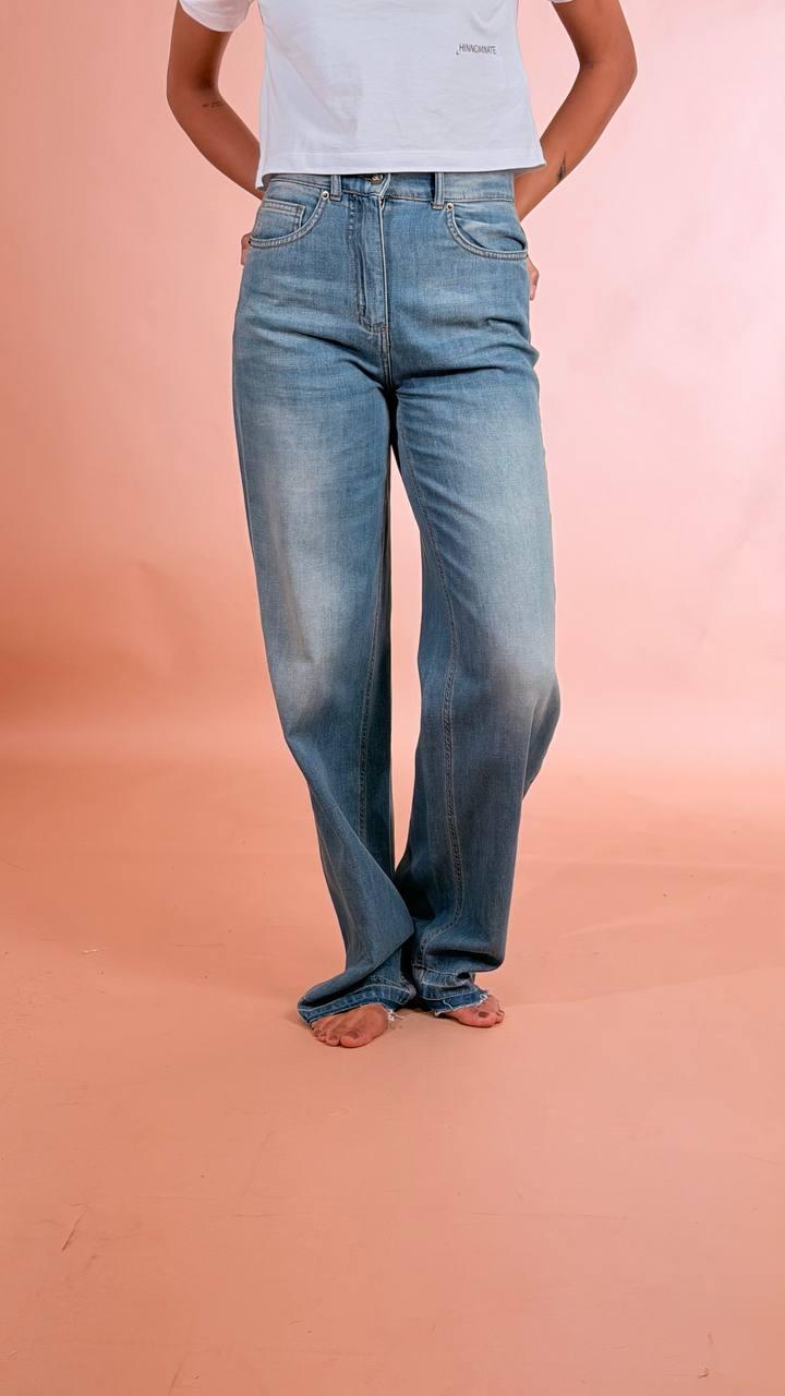 PHILIA LOFT Jeans palazzo orlo sfrangiato 100%co G02V0099 DENIM 