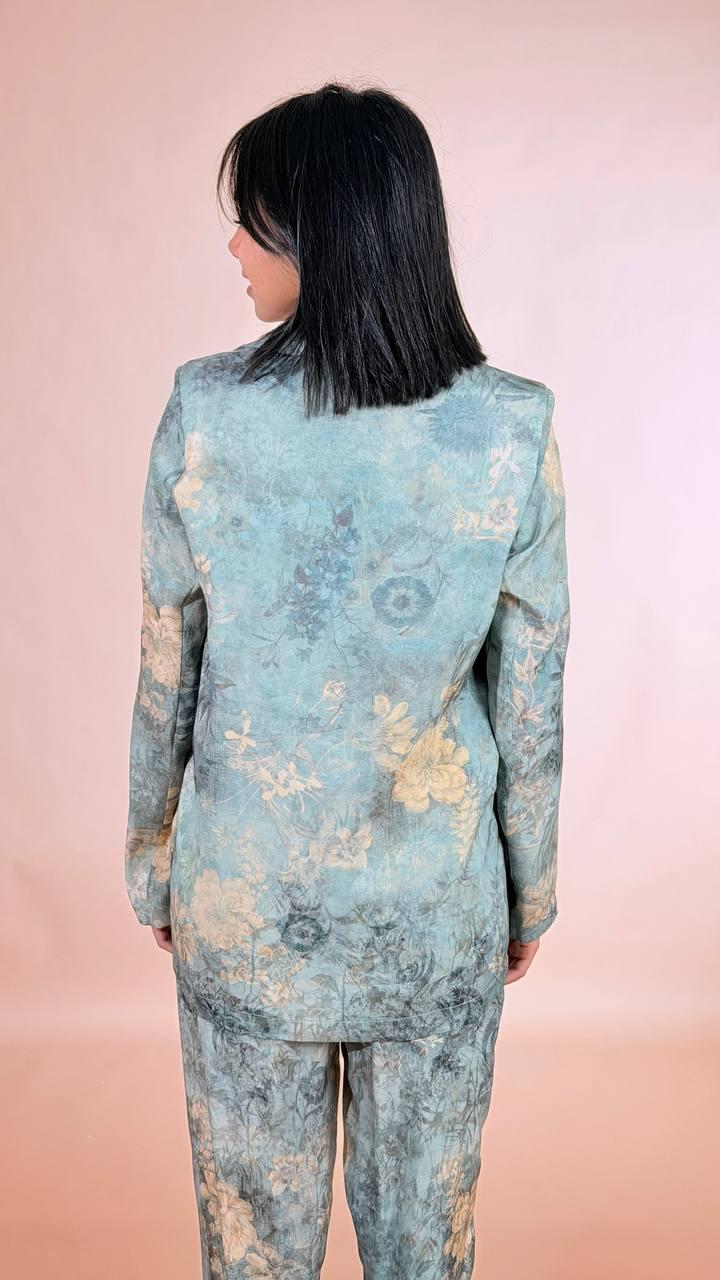 SOUVENIR Blazer japan scivolato D39N0280 VERDE ACQUA 