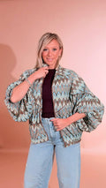 SOUVENIR Bomber zig zag F39X1465 AZZURRO 
