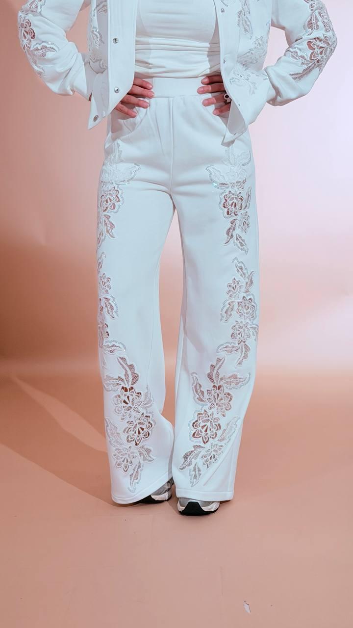 FRACOMINA Pantalone ricamo FR26SV3021F409E5 BIANCO 