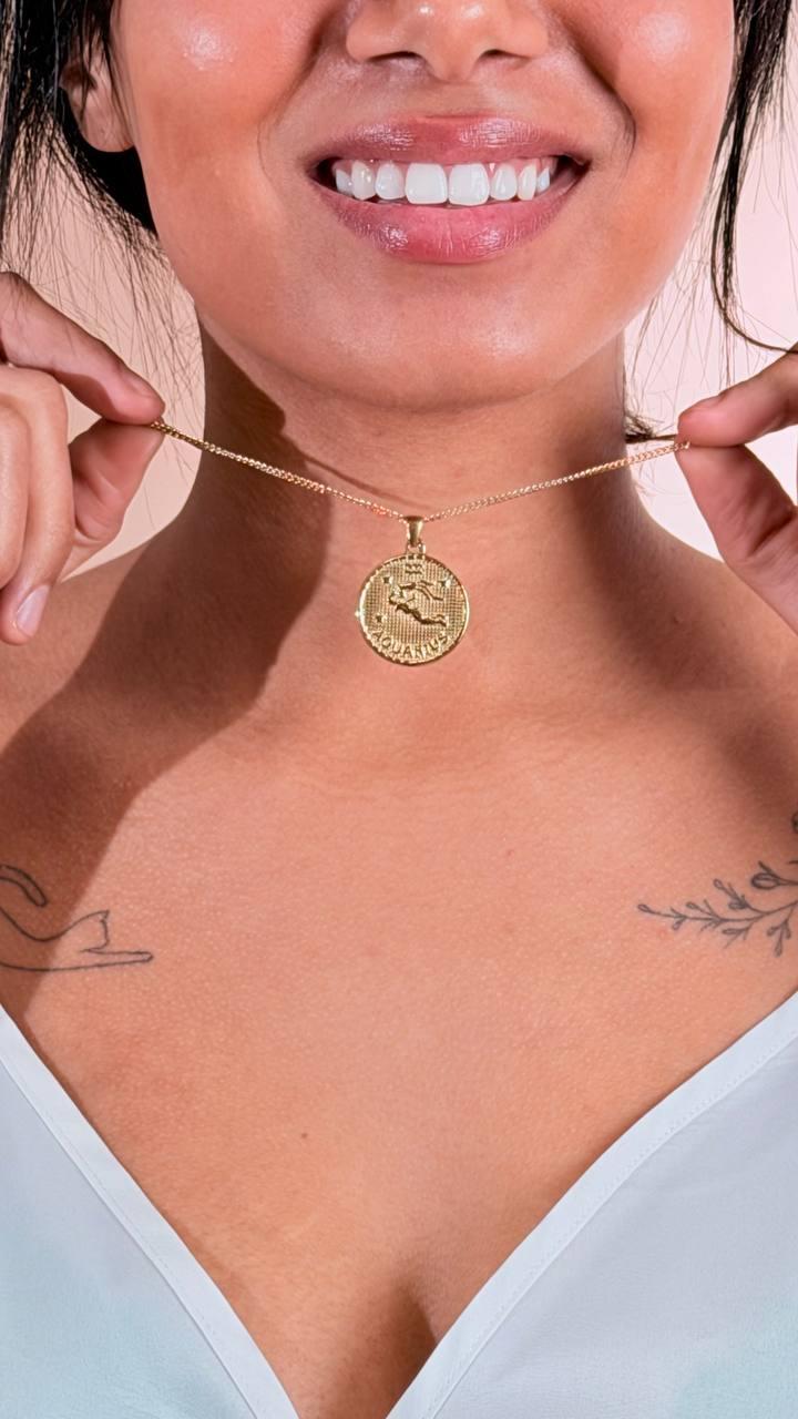 CLUB MANHATTAN Collana segno zodiacale acquario CLBMAQUARIO ORO 