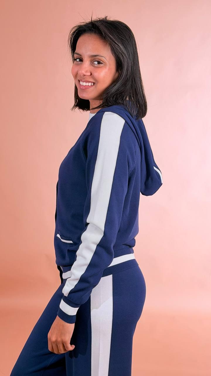 FRACOMINA Cardigan in maglia con cappuccio FJ26ST8002K41801 BLU 
