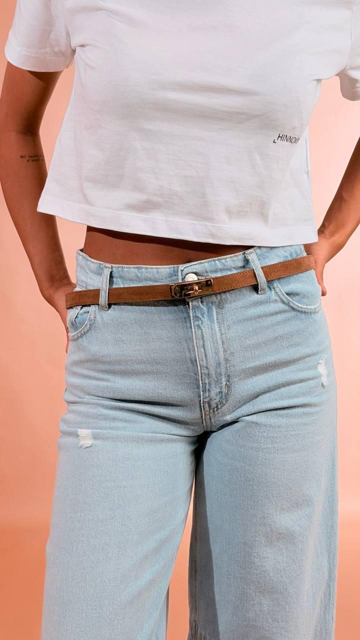 LEVA Cintura gancio  oro ESCT0094 CUOIO 