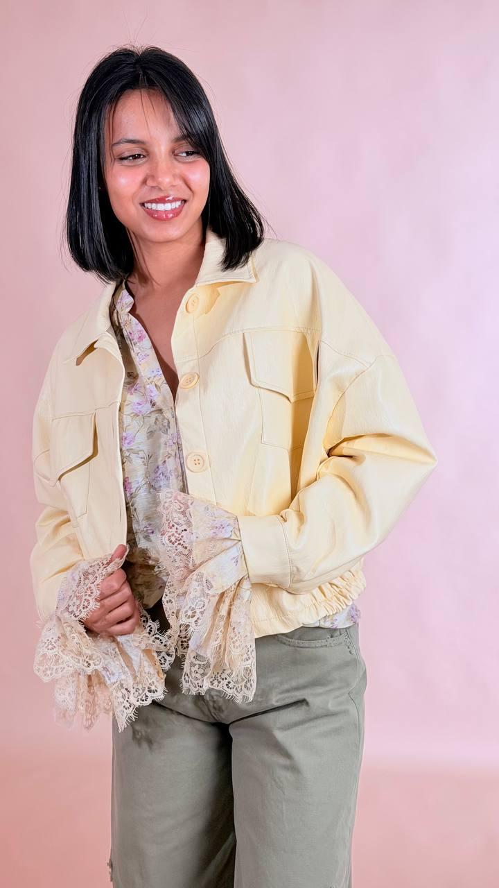 HAVE ONE Bomber ecopelle JJK-Q037 GIALLO 