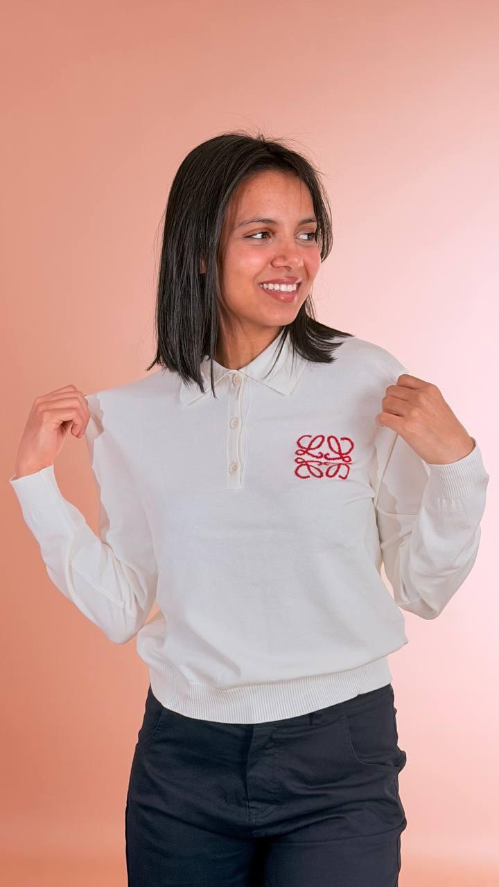 MOTEL Polo in maglia P6HMJ10A418 BIANCO 