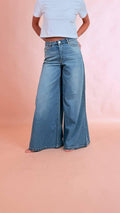 GODSAVEDENIM Pantagonna gamba ampia GEMMA DENIM 