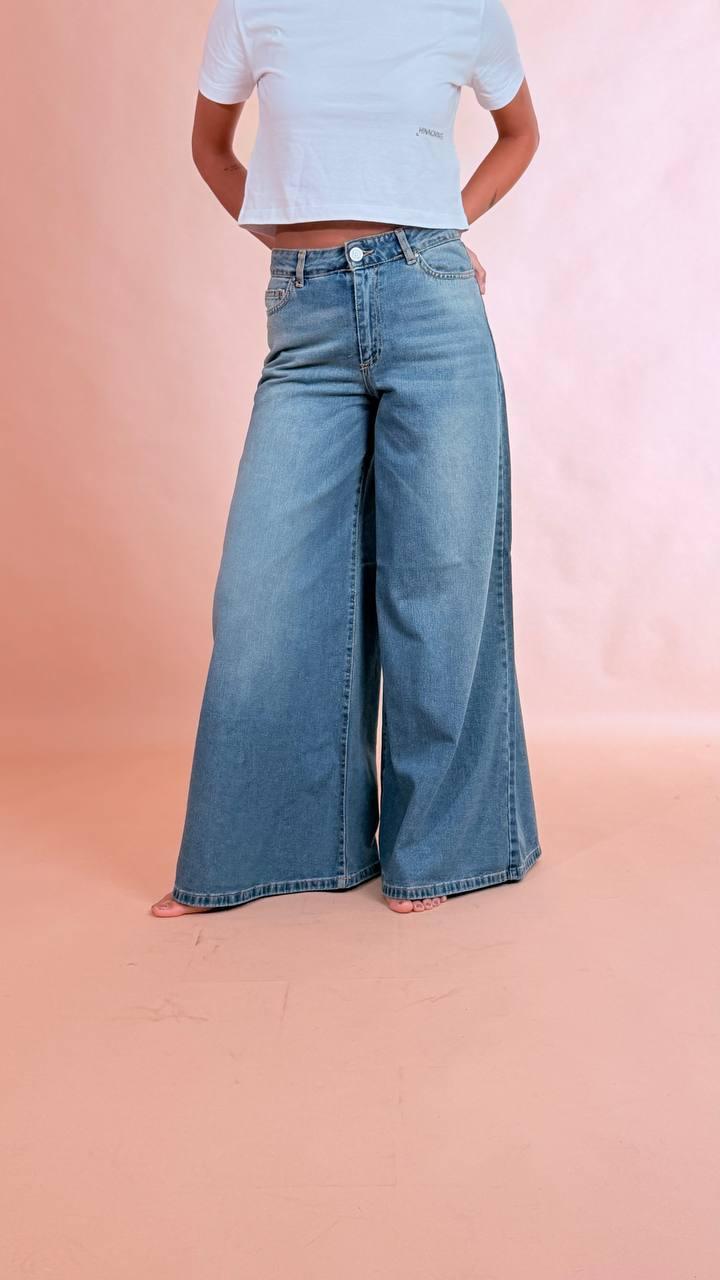 GODSAVEDENIM Pantagonna gamba ampia GEMMA DENIM 