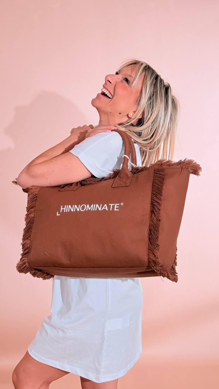 HINNOMINATE Borsa in canvas HMACW00170 CUOIO 