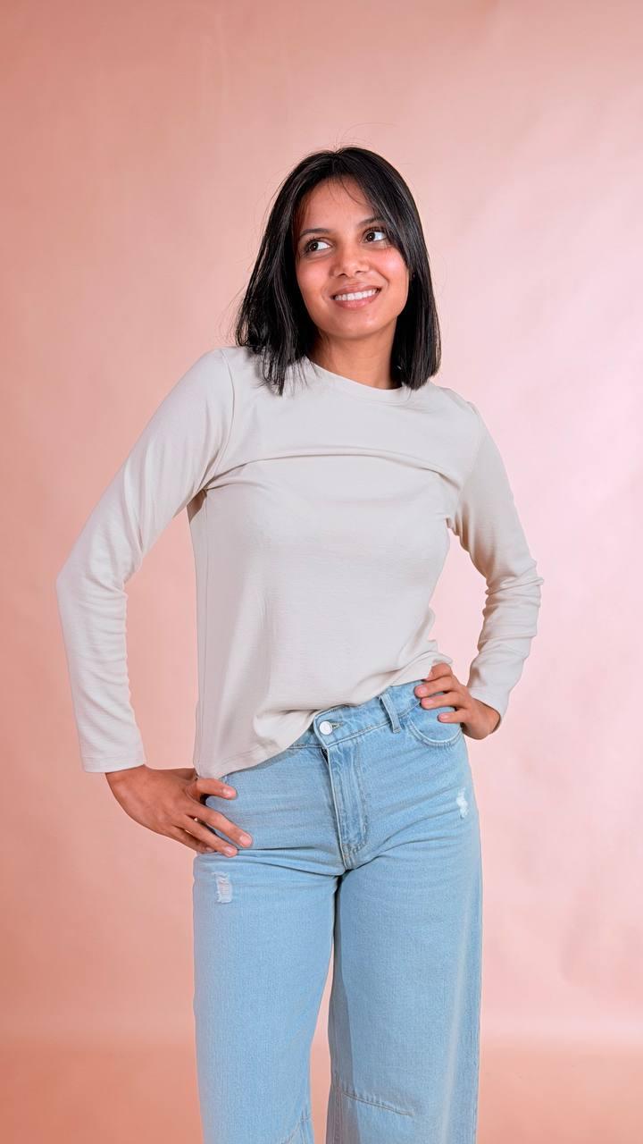LEVA T-shirt manica lunga AL1362 AVORIO 