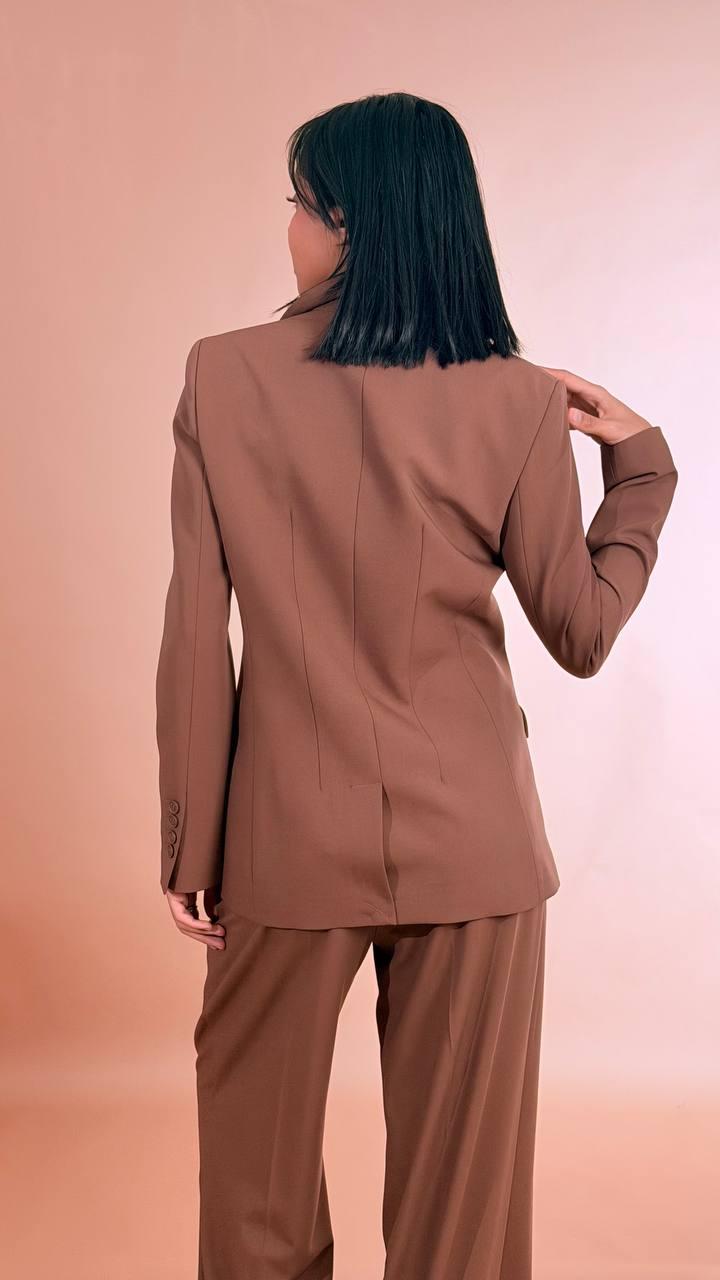 HINNOMINATE Blazer doppio petto con spallina 70%pl 24% vi 6%ea HMABW02532 MOKA 