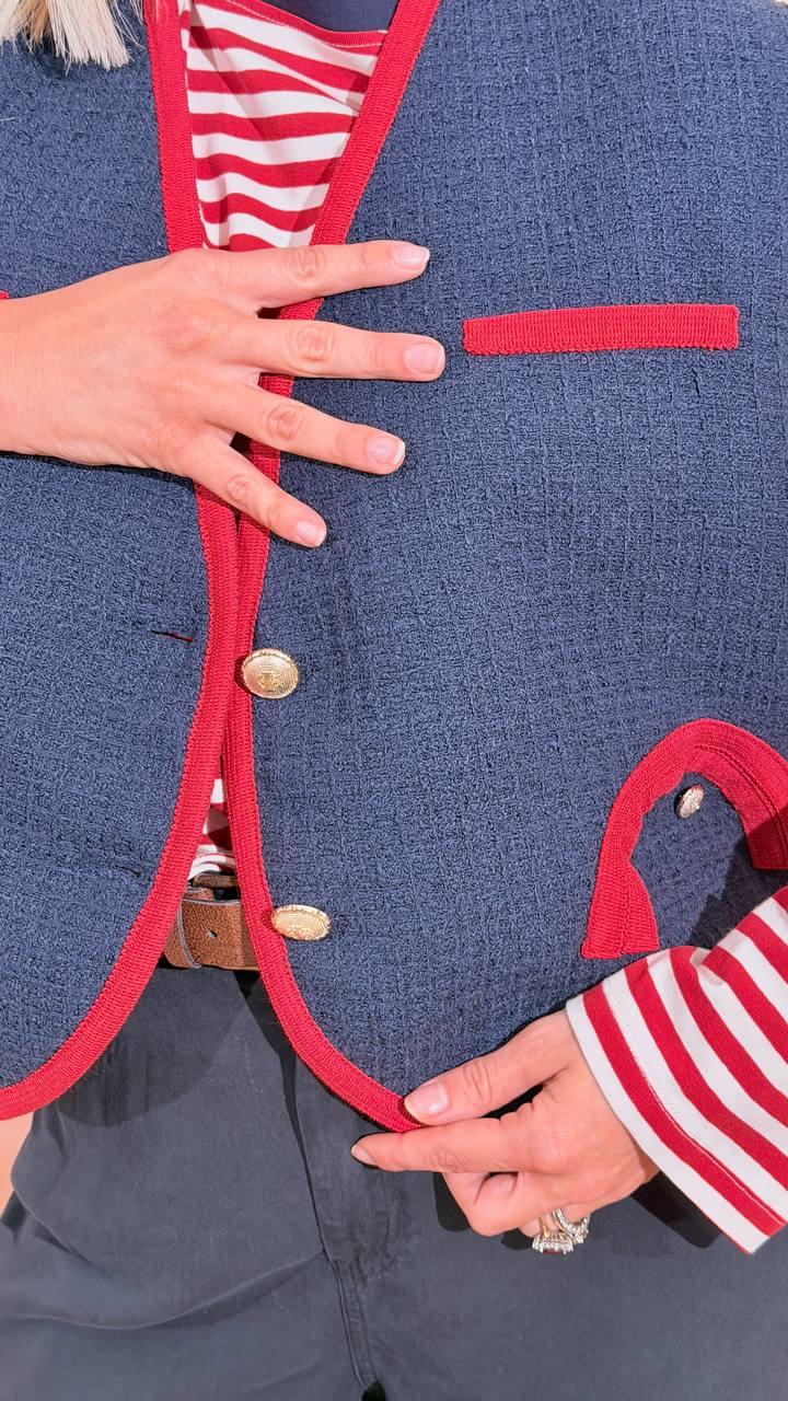 TENSIONE IN Gilet bicolore 38907 BLU/ROSSO 