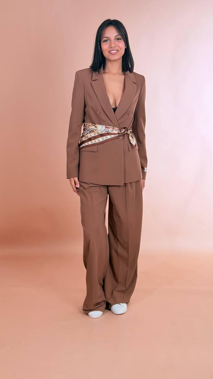 HINNOMINATE Blazer doppio petto con spallina 70%pl 24% vi 6%ea HMABW02532 MOKA 
