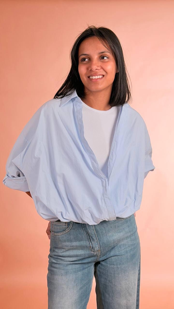 LEVA Camicia palloncino CHF8683 AZZURRO 