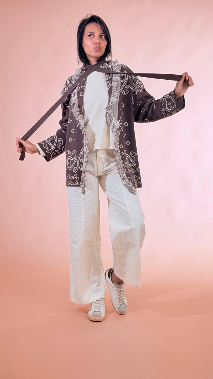 KONTATTO Cardigan bandana 3M1589C MORO 