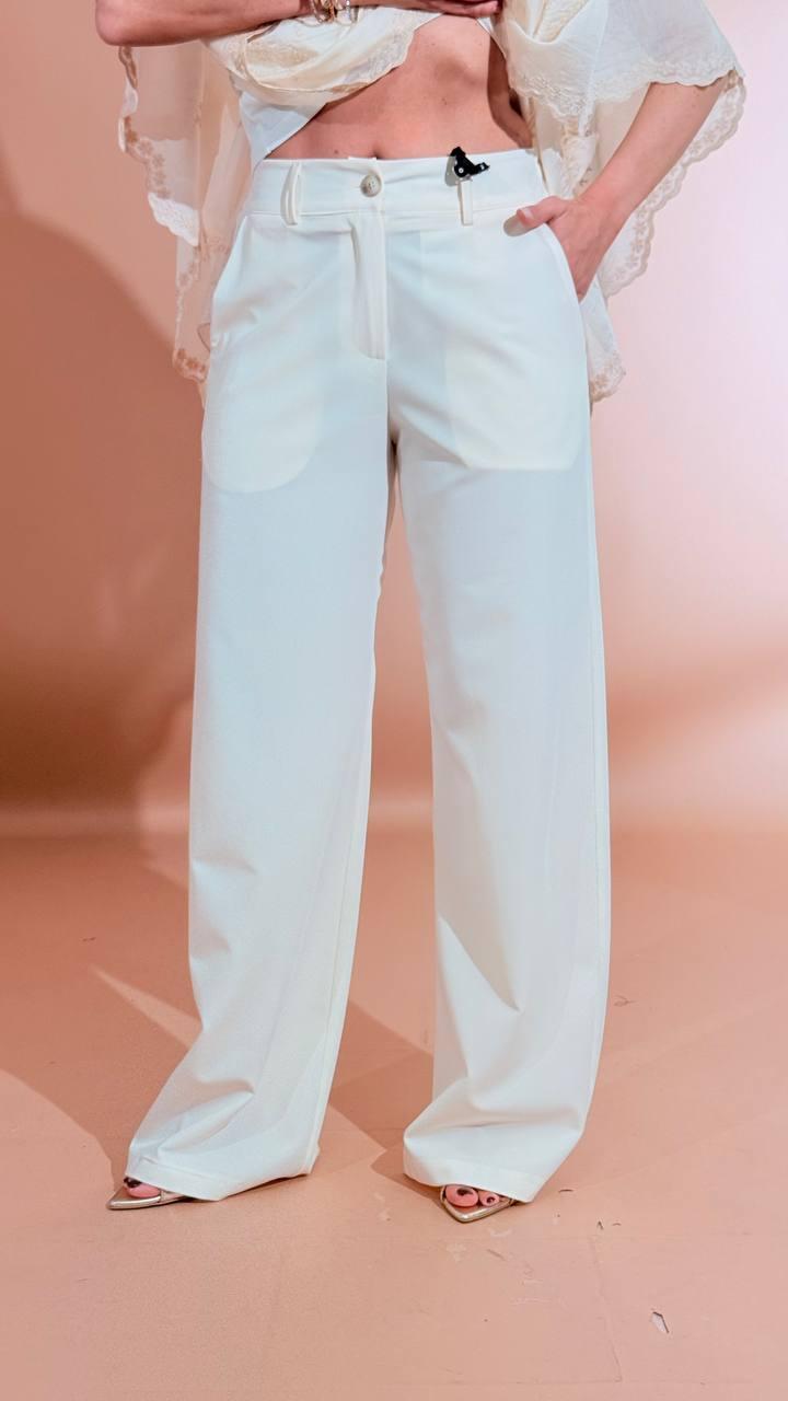 HAVE ONE Pantalone palazzo PVE-Q374 BURRO 