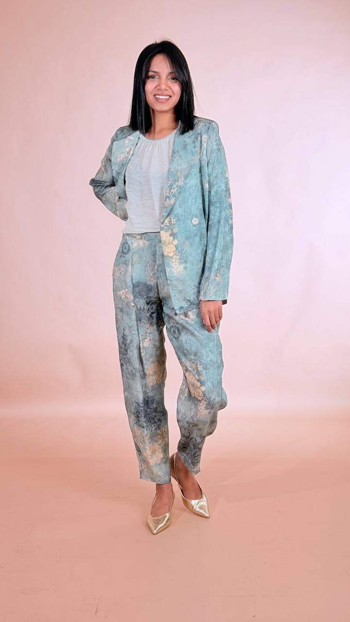 SOUVENIR Blazer japan scivolato D39N0280 VERDE ACQUA 