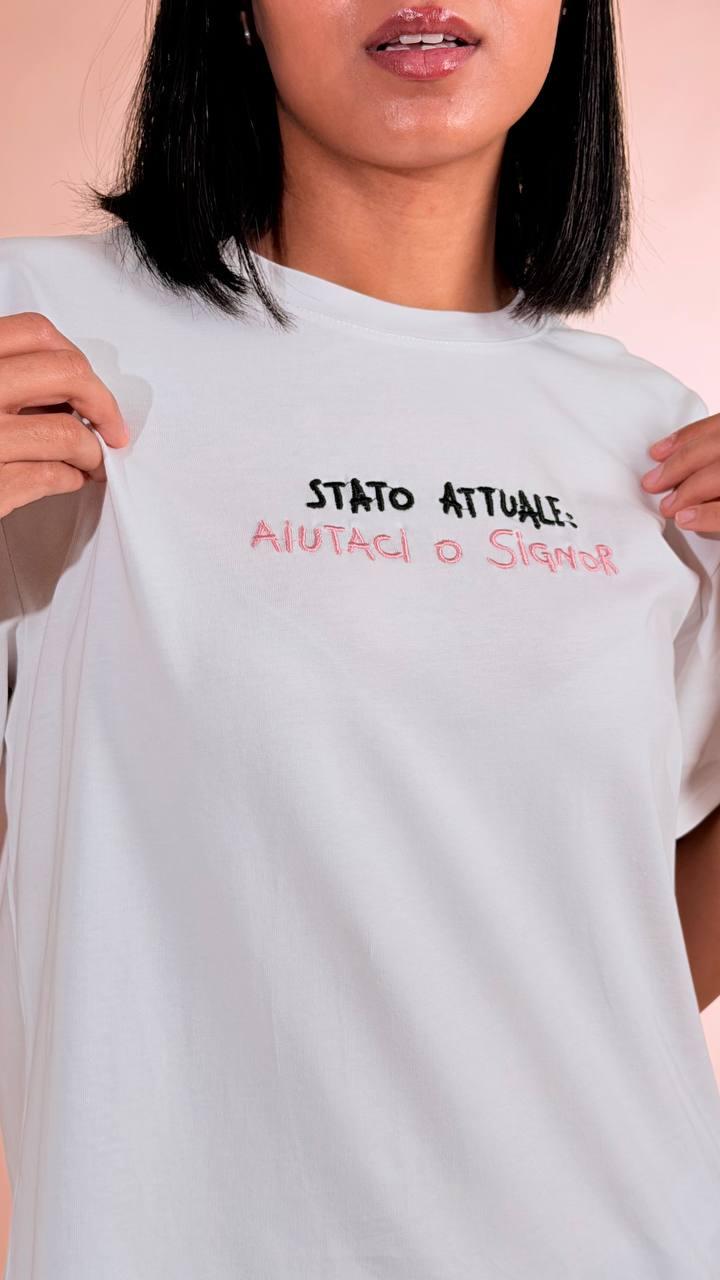 LEVA T-shirt stato attuale aiutaci o signor 25514 BIANCO 