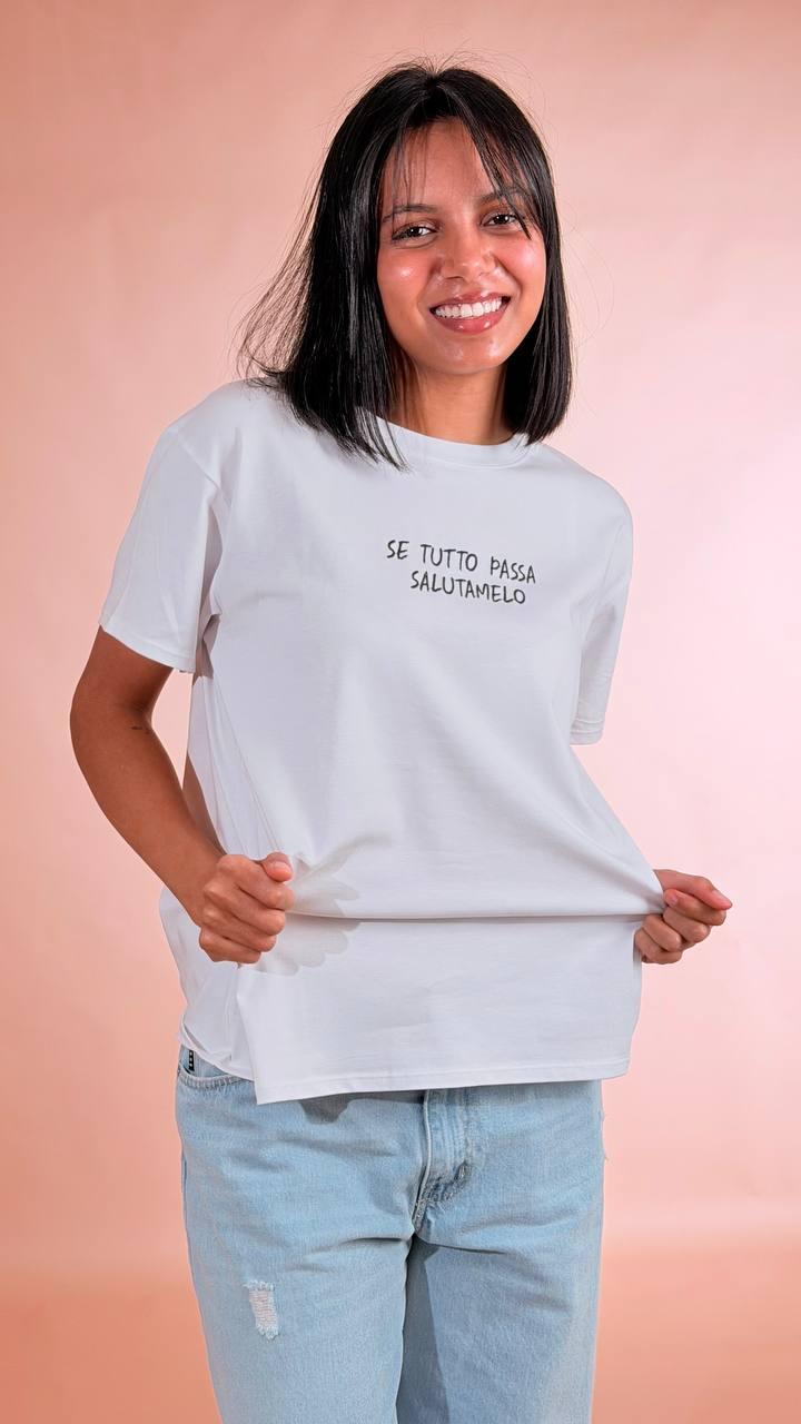 LEVA T-shirt se tutto passa salutamelo 100T F1 BIANCO 